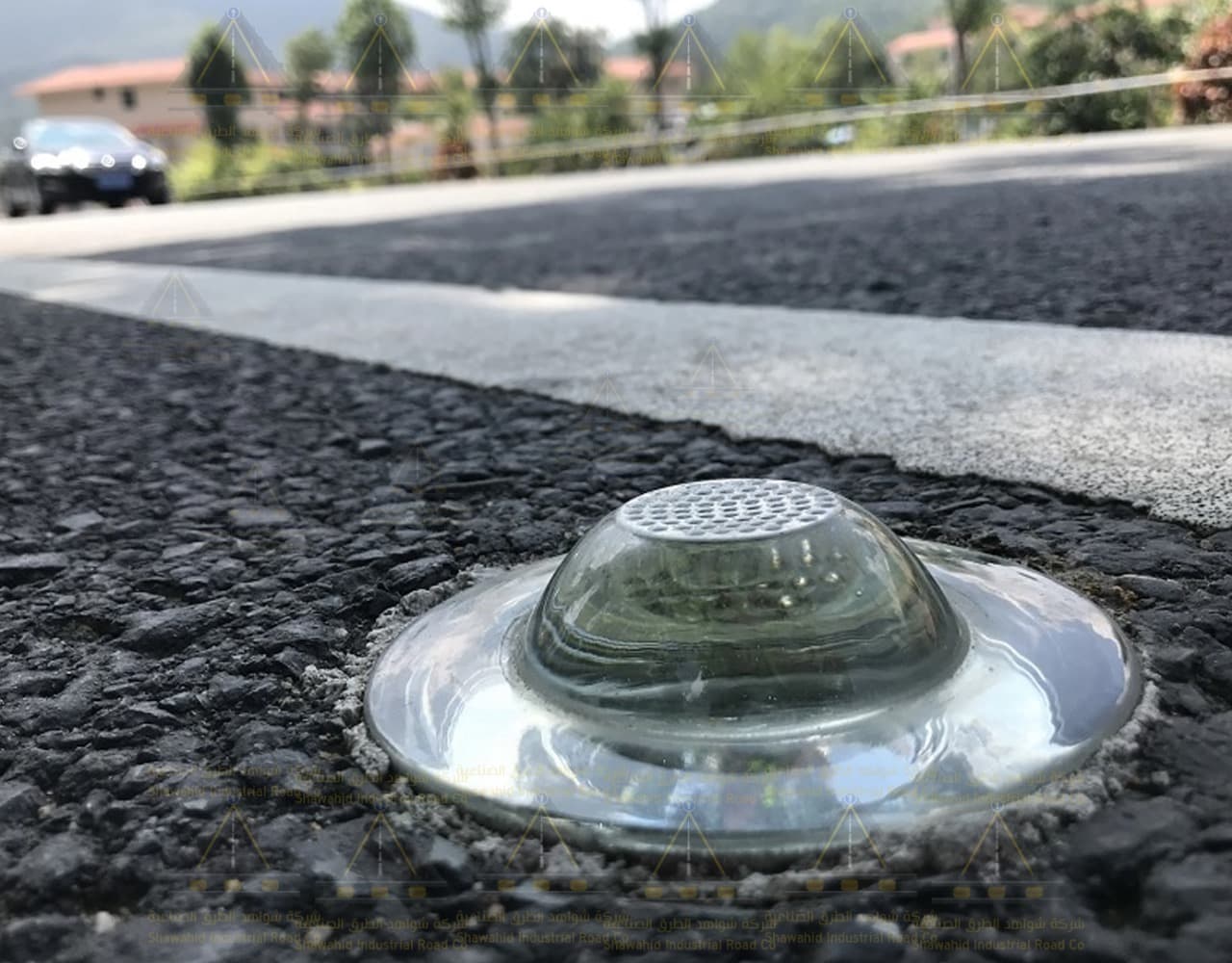 Road safety system - glass road studs