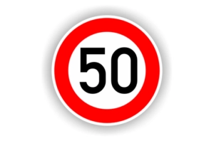 Saudi road code - traffic sign "Speed limit"