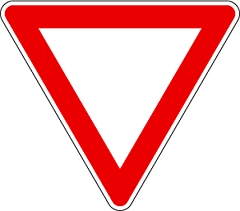 Saudi road code - traffic sign "Yield"