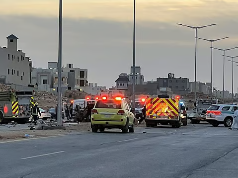 traffic accident in saudi road