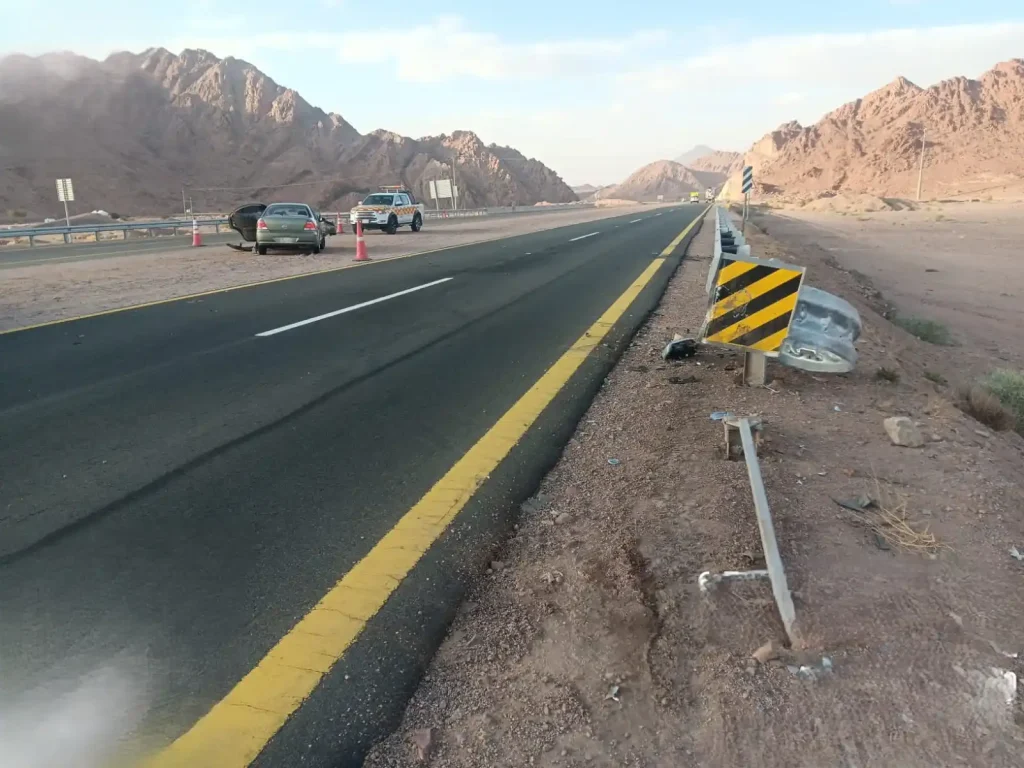 guardrail terminal saved the accident